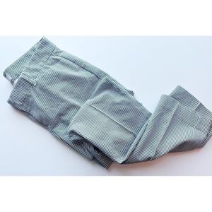 Gap • White Navy Railroad Stripe Slim Crop Pants